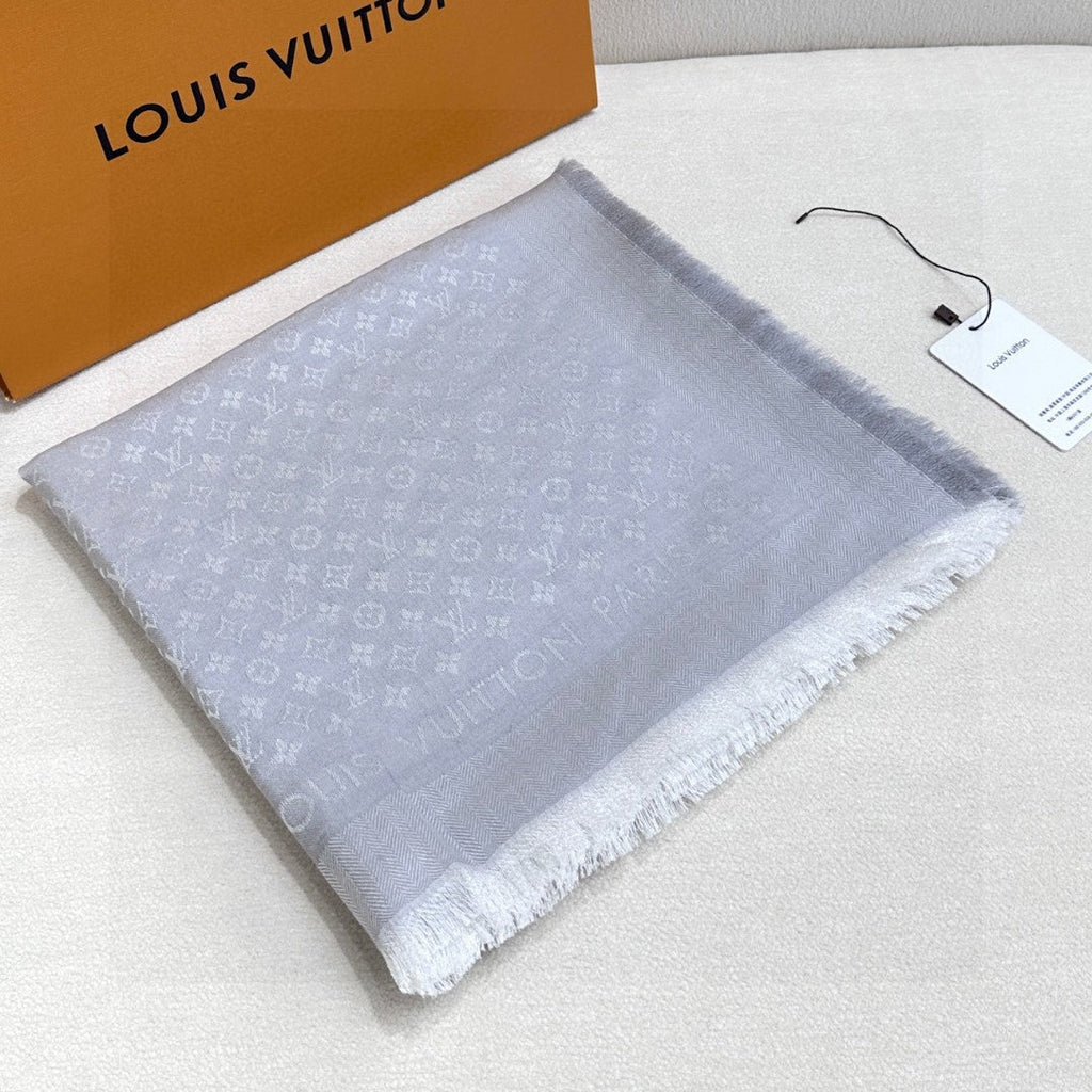 LOUIS VUITTON LV SCARF 120 CM IN WOOL MIX SILK 737300
