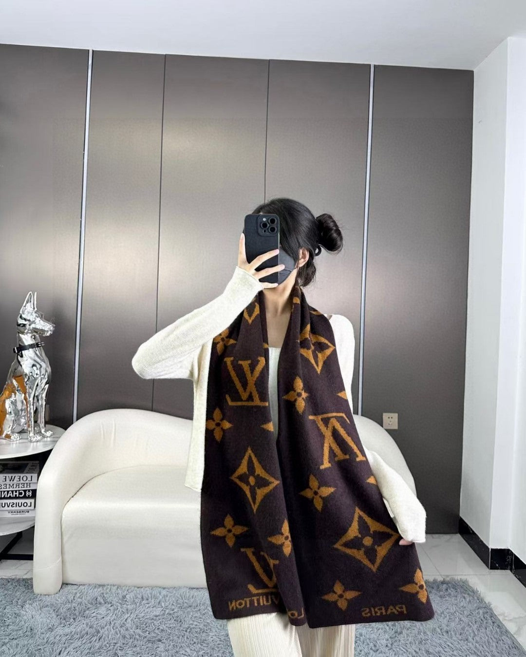 LOUIS VUITTON LV SCARF 180 CM IN CASHMERE 700779