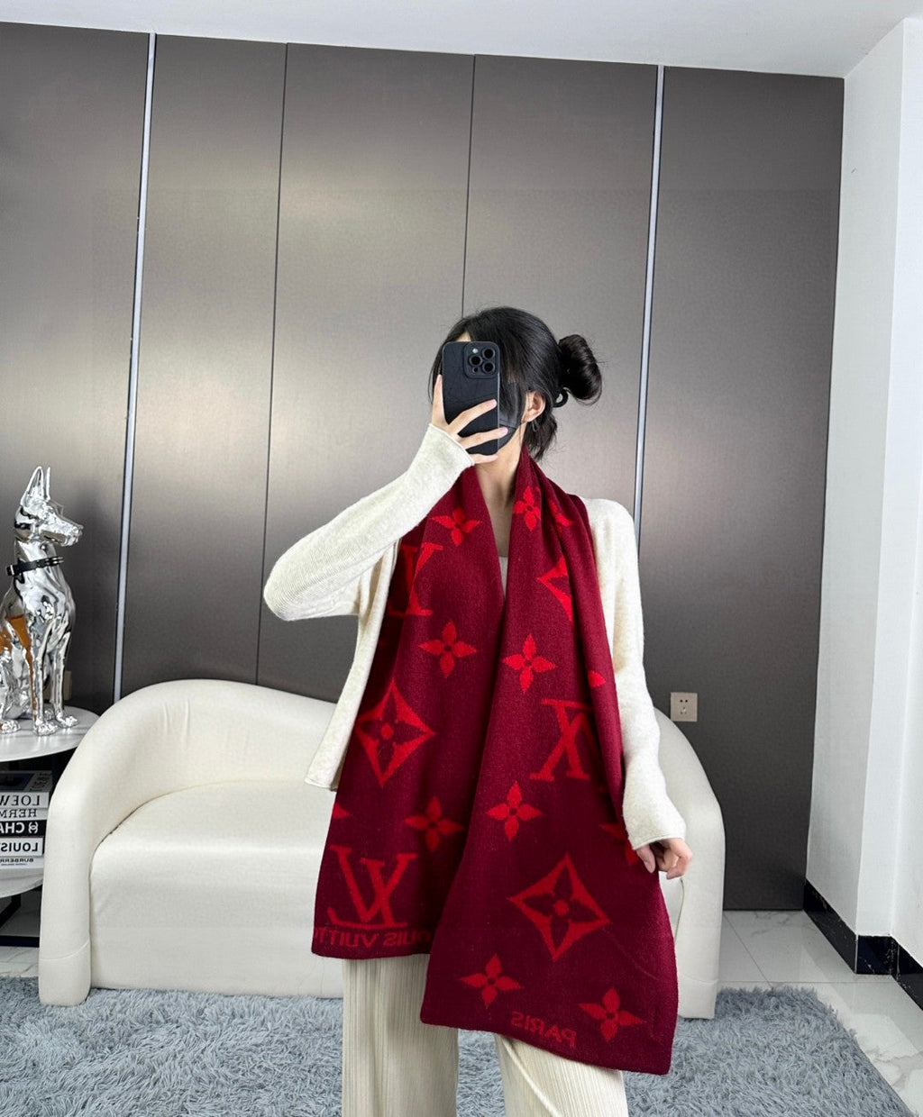 LOUIS VUITTON LV SCARF 180 CM IN CASHMERE 700780