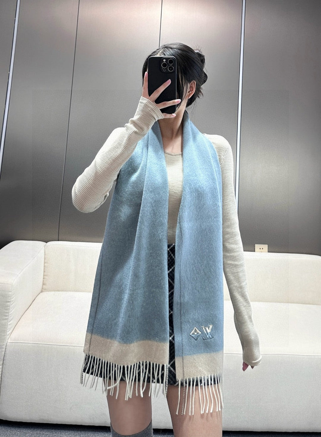 LOUIS VUITTON LV SCARF 180 CM IN CASHMERE 700793