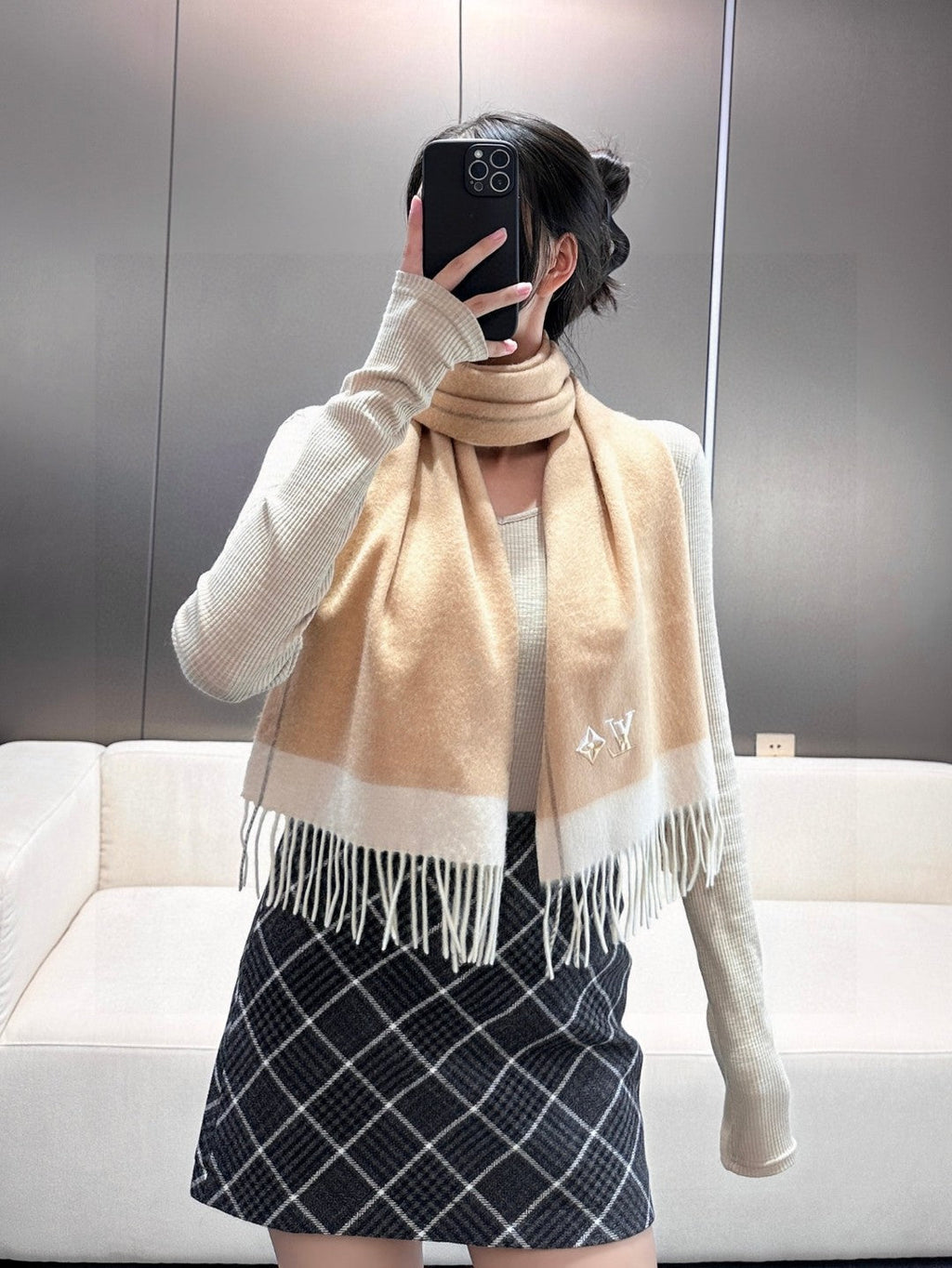 LOUIS VUITTON LV SCARF 180 CM IN CASHMERE 700794
