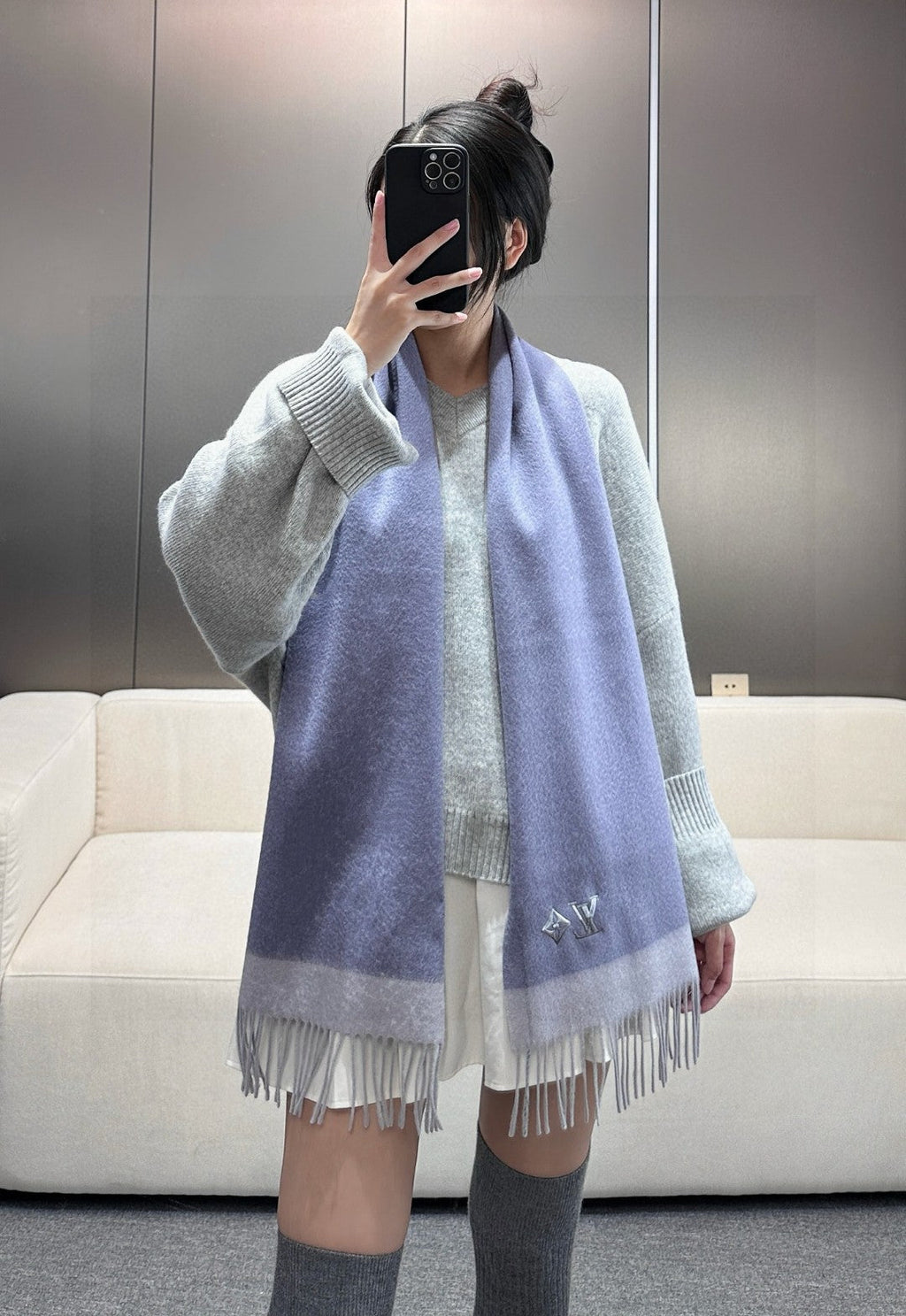 LOUIS VUITTON LV SCARF 180 CM IN CASHMERE 700798