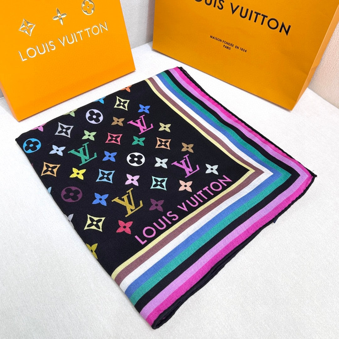 LOUIS VUITTON LV SCARF 134 CM IN WOOL MIX SILK 703623