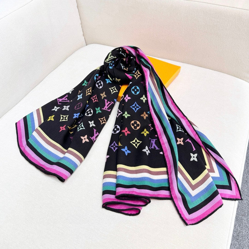 LOUIS VUITTON LV SCARF 134 CM IN WOOL MIX SILK 703623