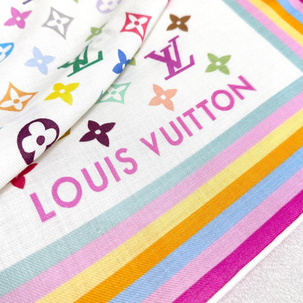 LOUIS VUITTON LV SCARF 134 CM IN WOOL MIX SILK 703624