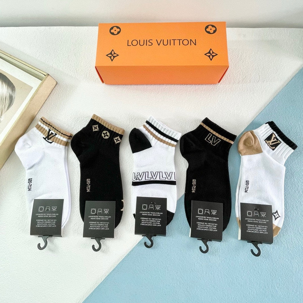 LOUIS VUITTON LOW-CUT SOCKS 418953 (1 BOX)