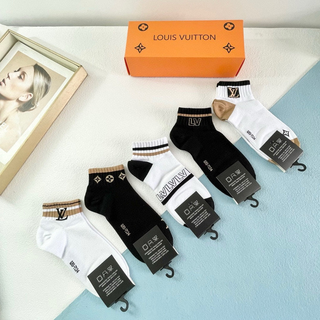 LOUIS VUITTON LOW-CUT SOCKS 418953 (1 BOX)