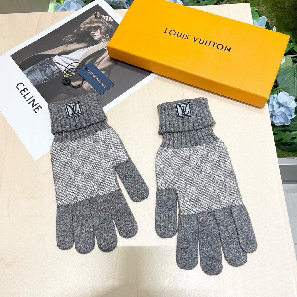 LOUIS VUITTON LV GLOVES IN DOVE GRAY WOOL 462427