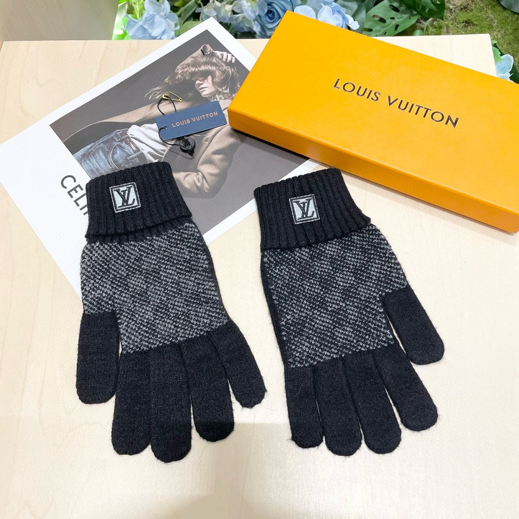 LOUIS VUITTON LV GLOVES IN BLACK WOOL 462428