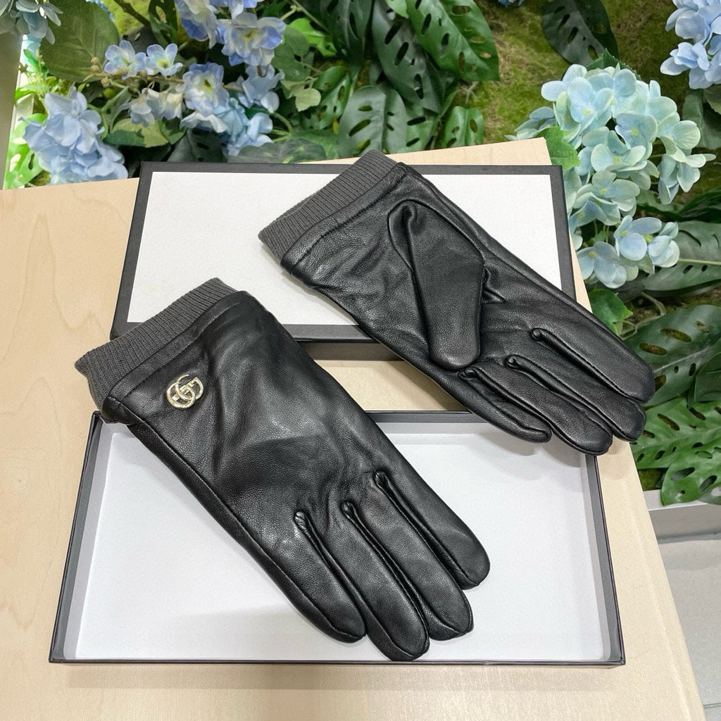 GUCCI GLOVES IN BLACK SHEEPSKIN MIX WOOL 463824