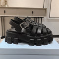 PRADA Pra Rubber Monolith Sandals Black
