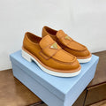PRADA CHOCOLATE LOAFERS BRONZE CALFSKIN