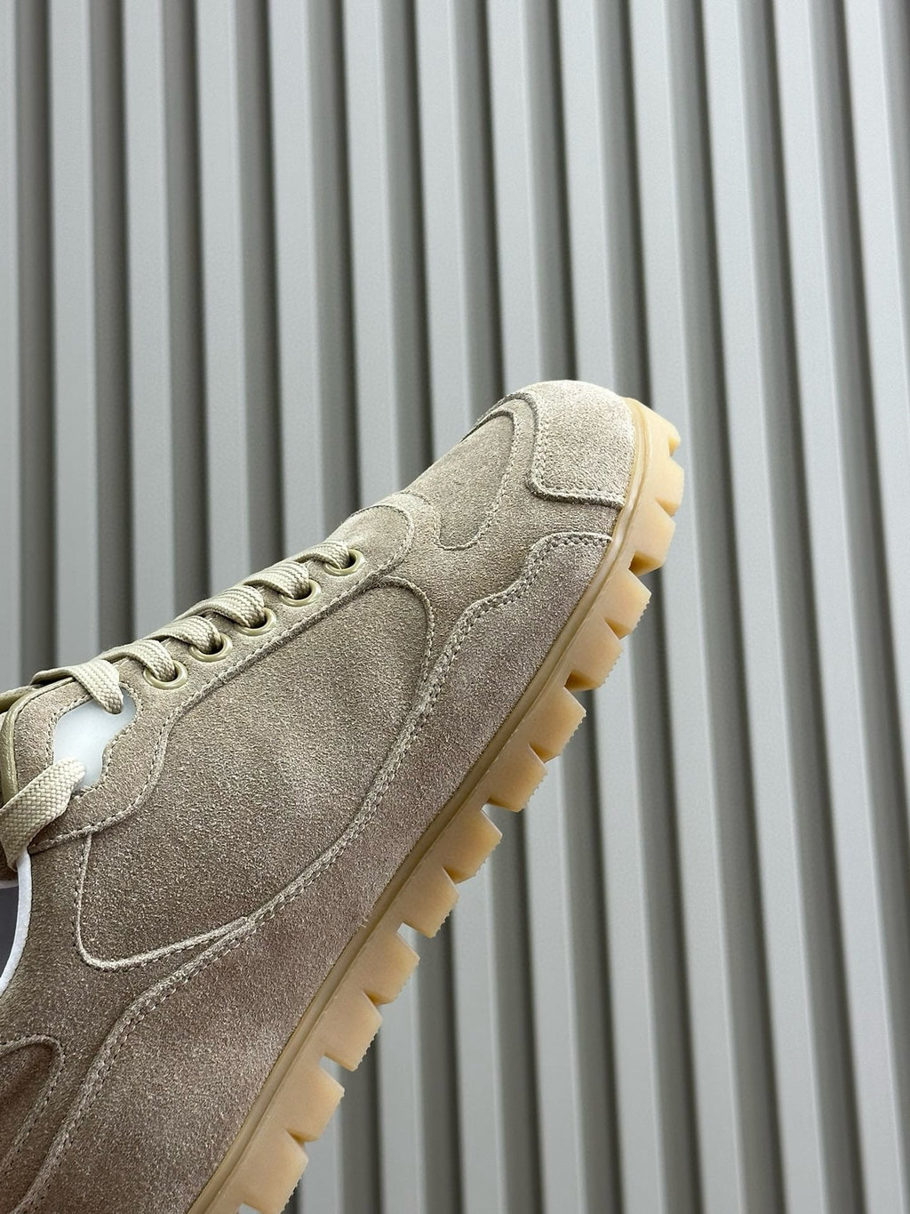 PRADA TRAIL FADED SUEDE SNEAKERS TORTILLA