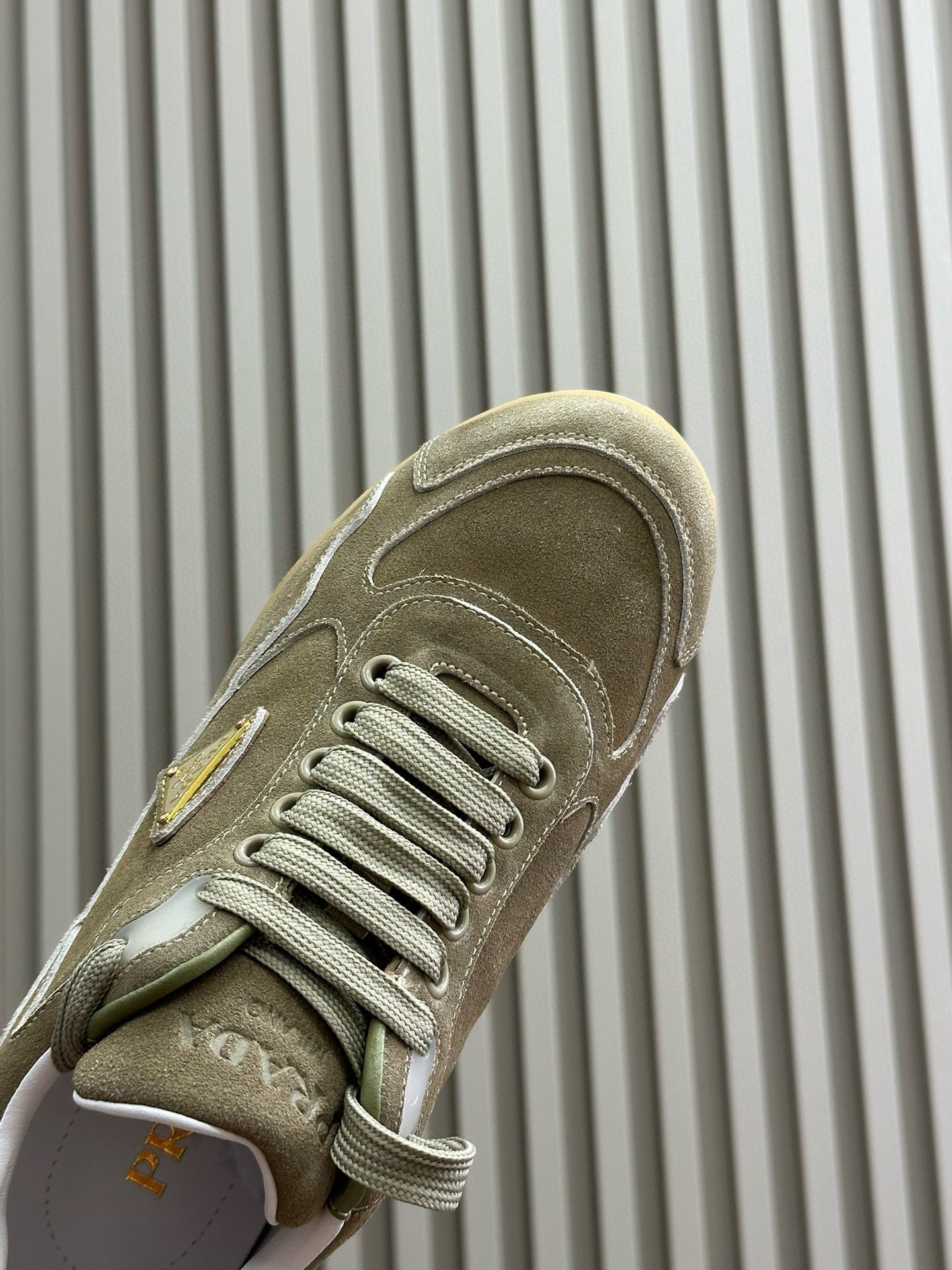 PRADA TRAIL FADED SUEDE SNEAKERS LIGHT BROWN