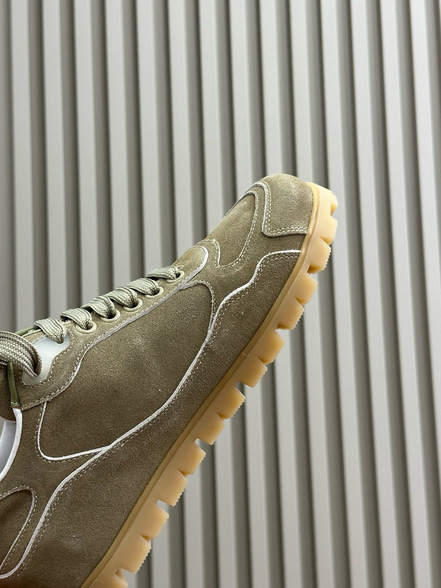 PRADA TRAIL FADED SUEDE SNEAKERS LIGHT BROWN