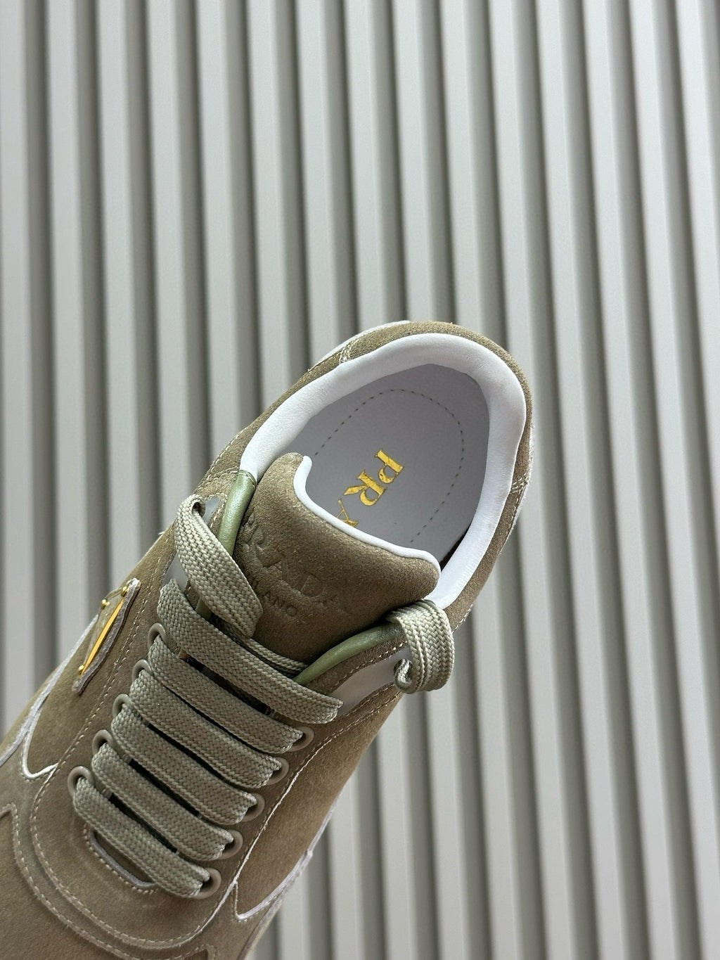 PRADA TRAIL FADED SUEDE SNEAKERS LIGHT BROWN