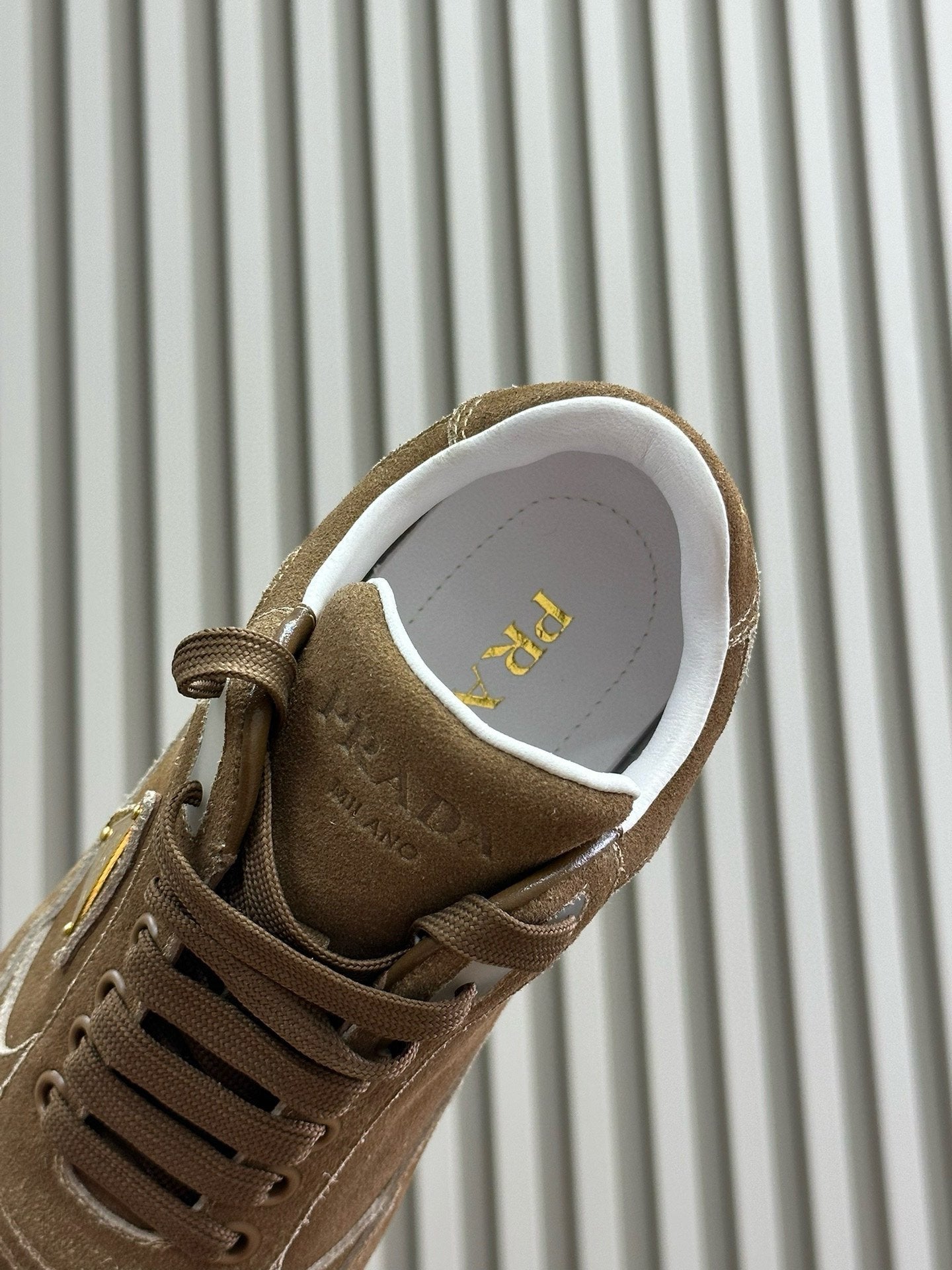 PRADA TRAIL FADED SUEDE SNEAKERS CINNAMON