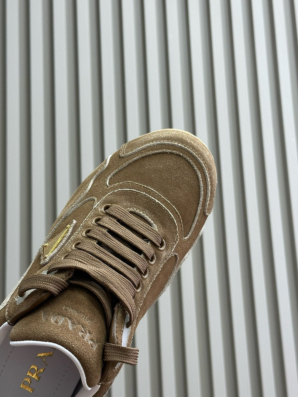 PRADA TRAIL FADED SUEDE SNEAKERS CINNAMON
