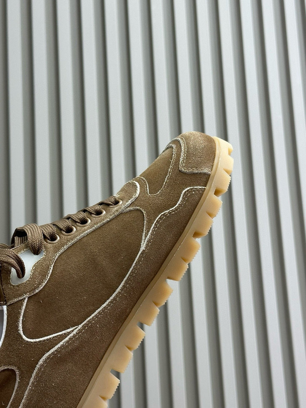 PRADA TRAIL FADED SUEDE SNEAKERS CINNAMON
