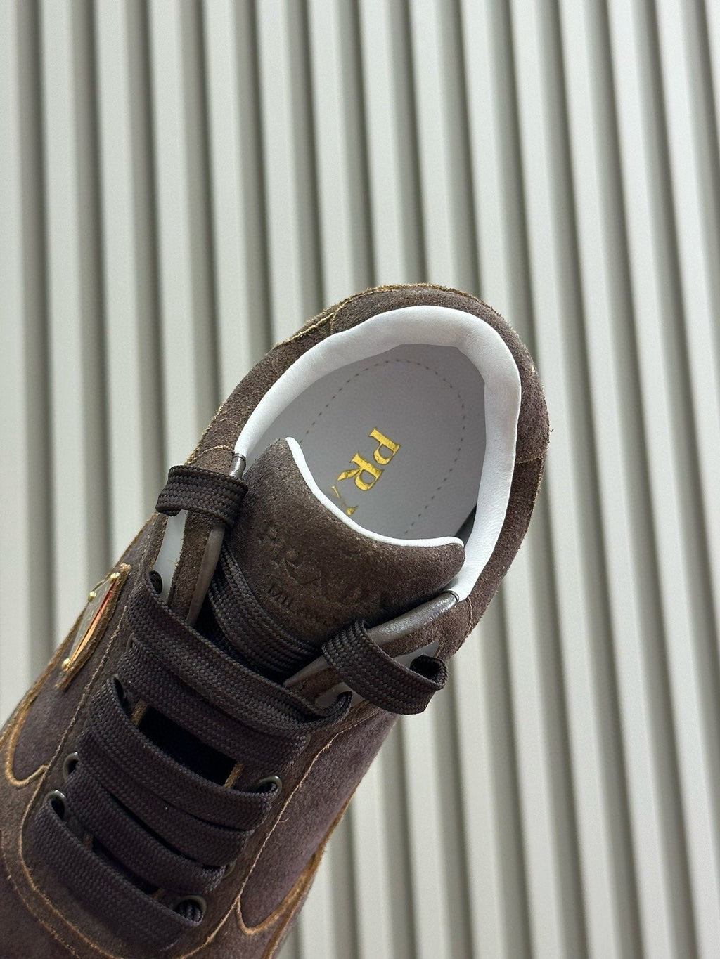 PRADA TRAIL FADED SUEDE SNEAKERS BROWN