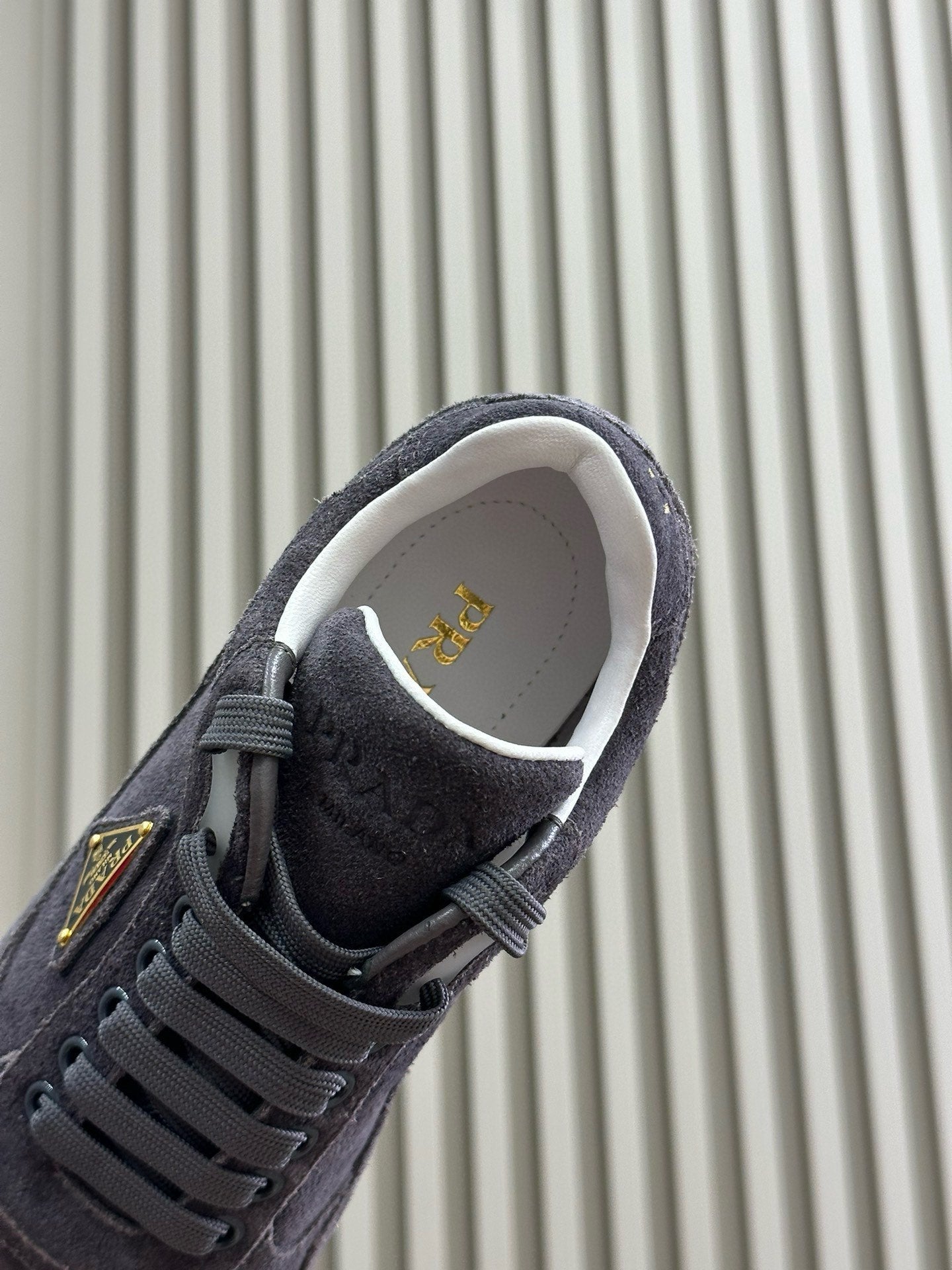 PRADA TRAIL FADED SUEDE SNEAKERS CHARCOAL