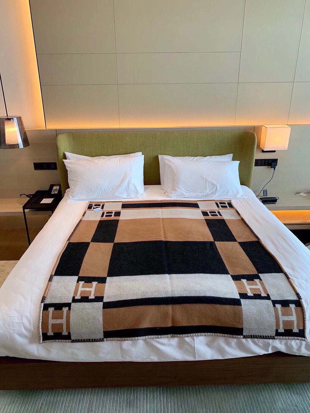 HERMES BLANKET 170 CM IN COLORFUL WOOL AND CASERE 118341