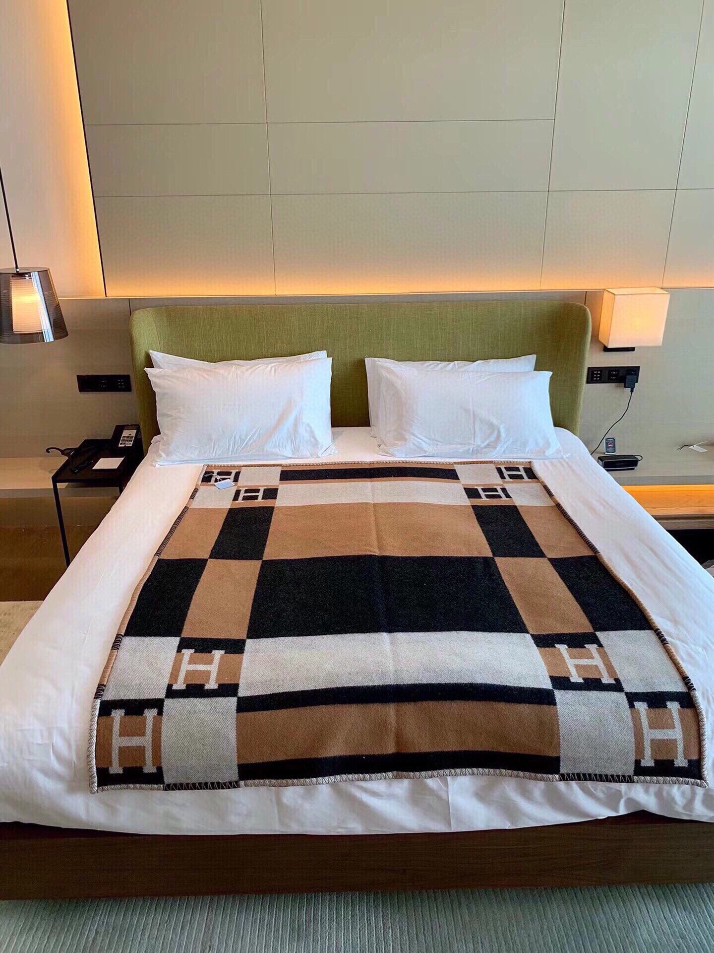 HERMES BLANKET 170 CM IN COLORFUL WOOL AND CASERE 118341