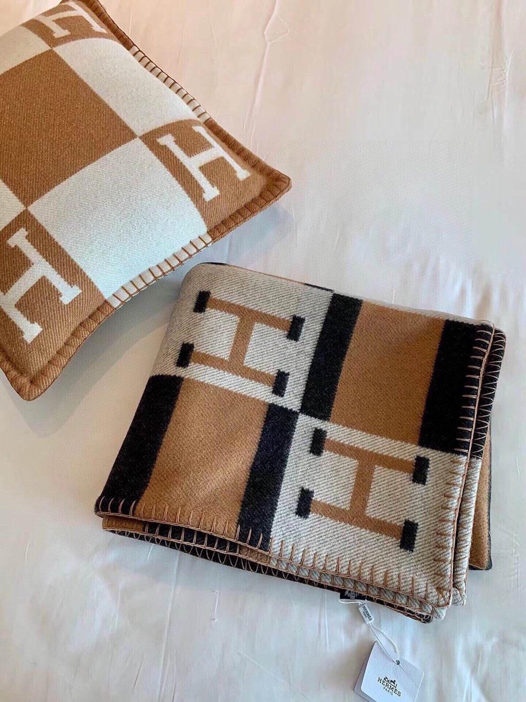HERMES BLANKET 170 CM IN COLORFUL WOOL AND CASERE 118341