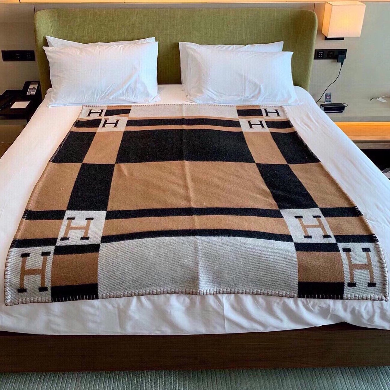 HERMES BLANKET 170 CM IN COLORFUL WOOL AND CASERE 118341