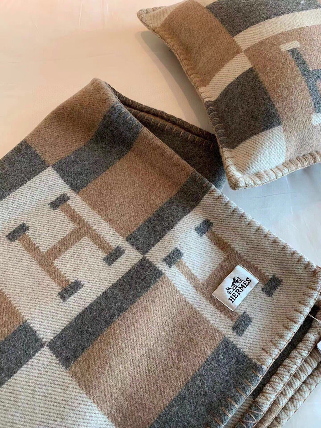 HERMES BLANKET 170 CM IN COLORFUL WOOL AND CASERE 118342