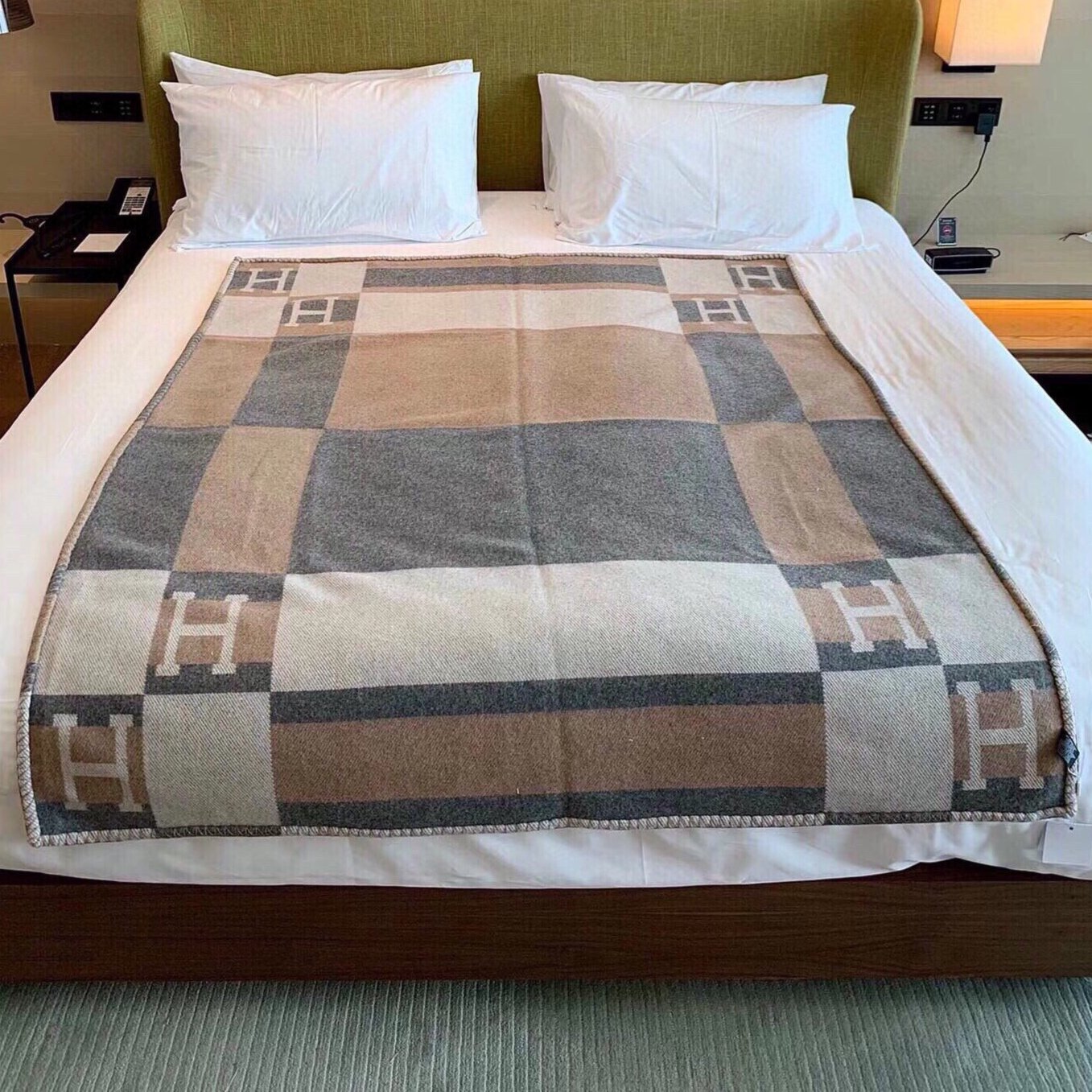 HERMES BLANKET 170 CM IN COLORFUL WOOL AND CASERE 118342