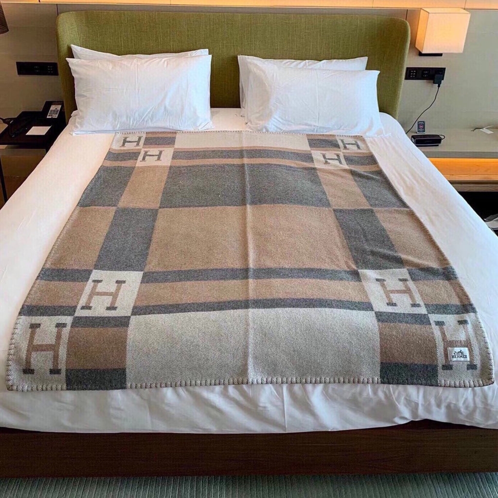 HERMES BLANKET 170 CM IN COLORFUL WOOL AND CASERE 118342