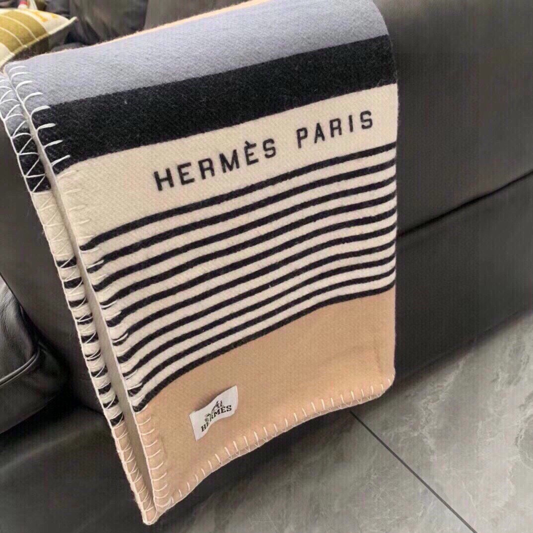 HERMES TIGRE BAYADERE BLANKET 170 CM IN COLORFUL CASERE 390805