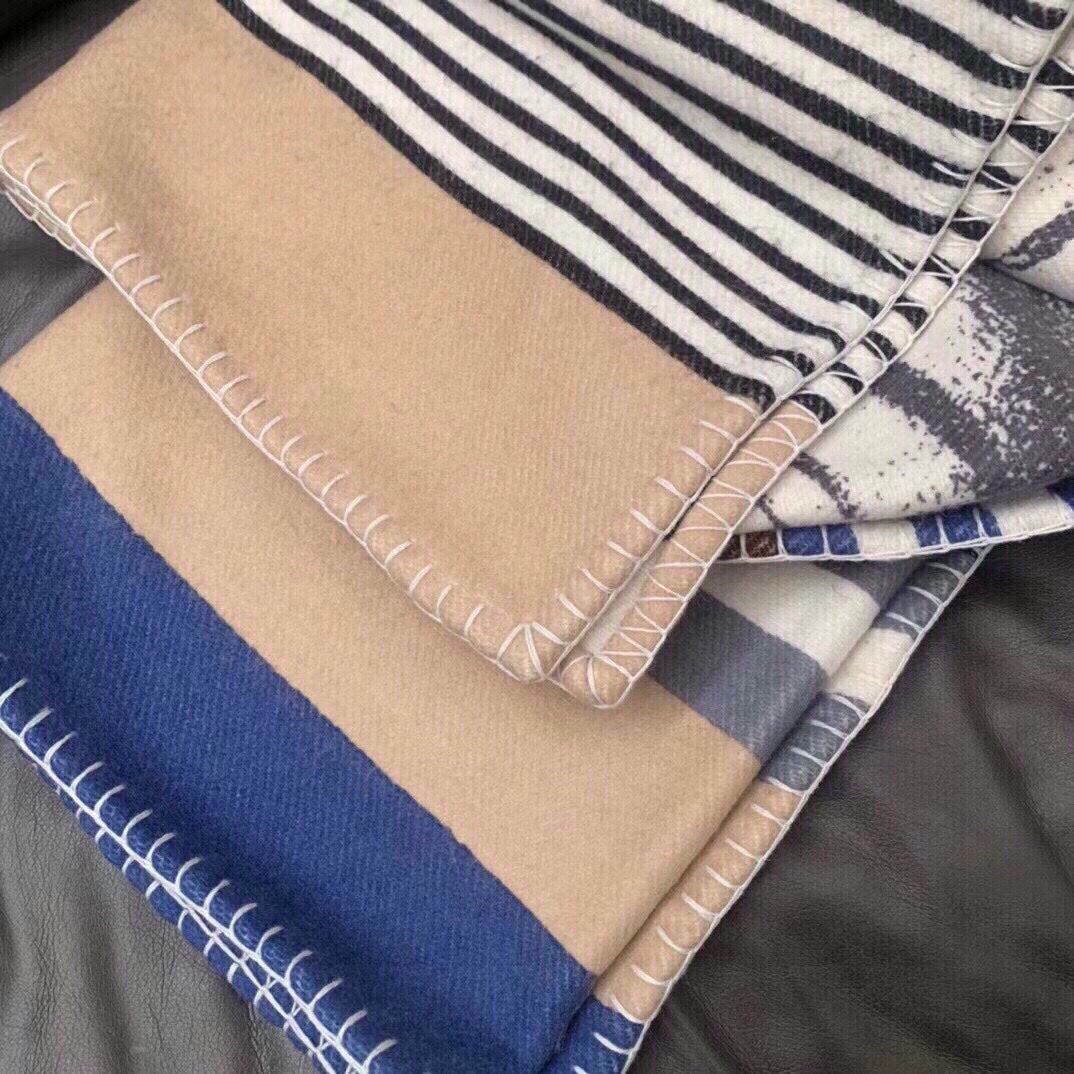 HERMES TIGRE BAYADERE BLANKET 170 CM IN COLORFUL CASERE 390805