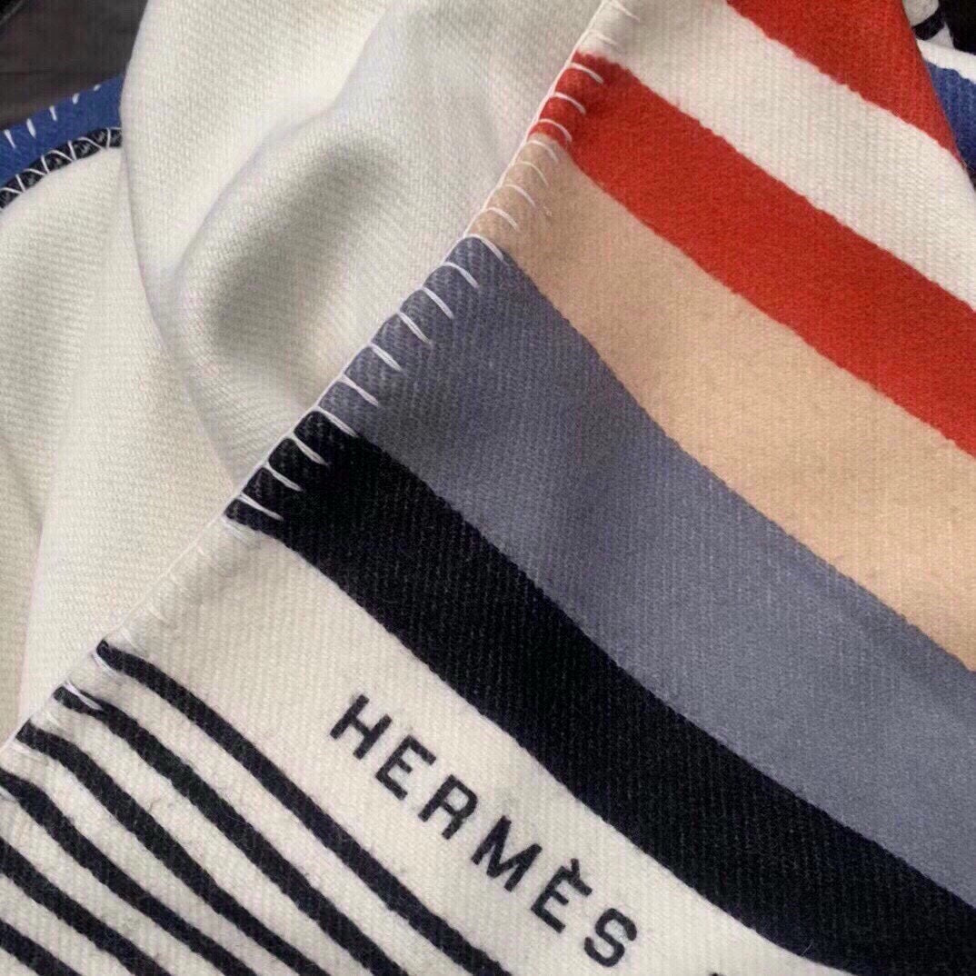HERMES TIGRE BAYADERE BLANKET 170 CM IN COLORFUL CASERE 390805
