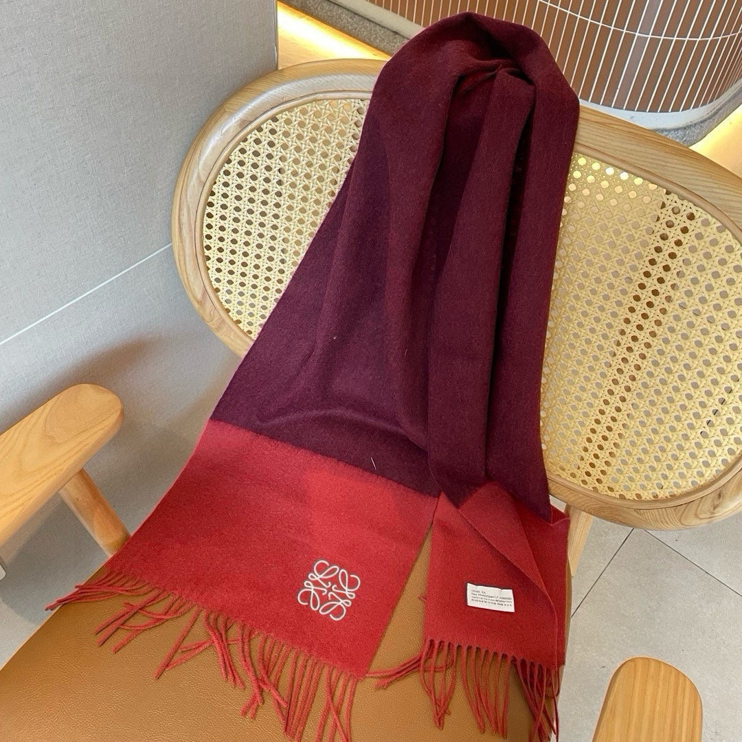 SCARF 180 CM IN CHERRY RED MIX JAM RED WOOL AND CASHMERE 415203