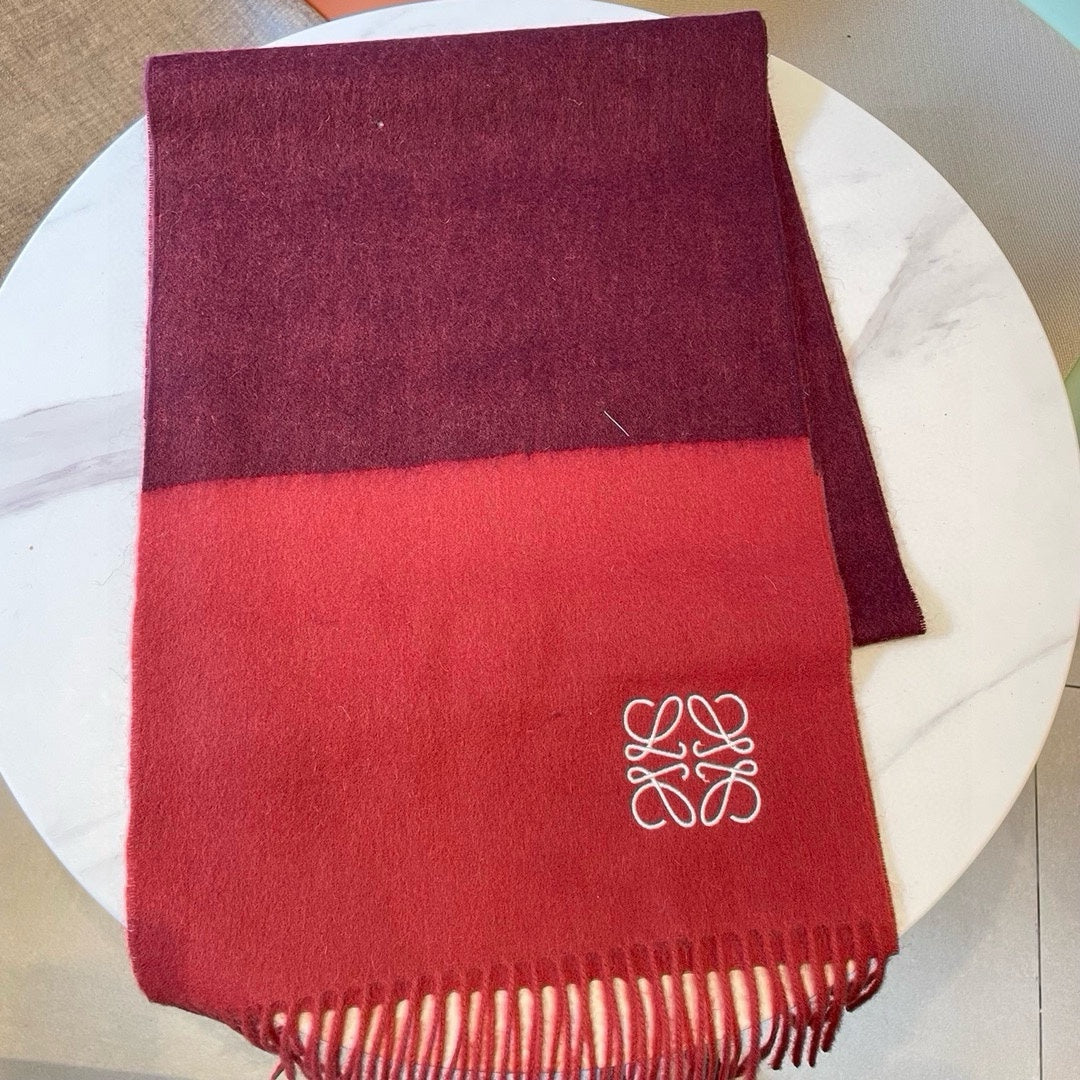 SCARF 180 CM IN CHERRY RED MIX JAM RED WOOL AND CASHMERE 415203