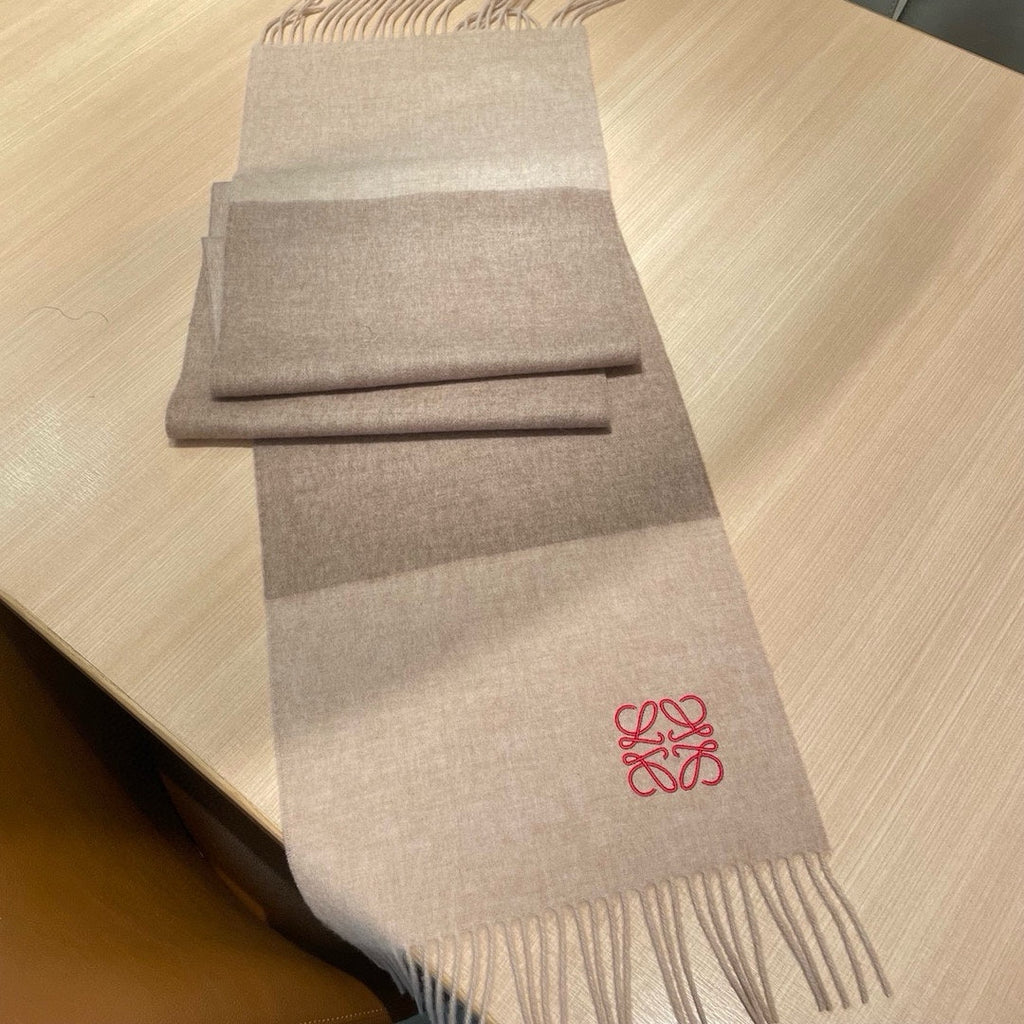 SCARF 180 CM IN LIGHT BROWN WOOL AND CASHMERE 415205