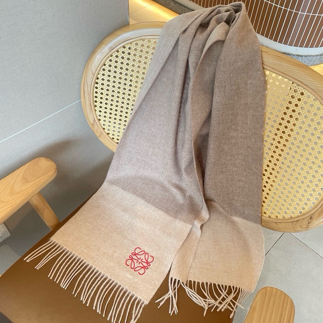 SCARF 180 CM IN LIGHT BROWN WOOL AND CASHMERE 415205
