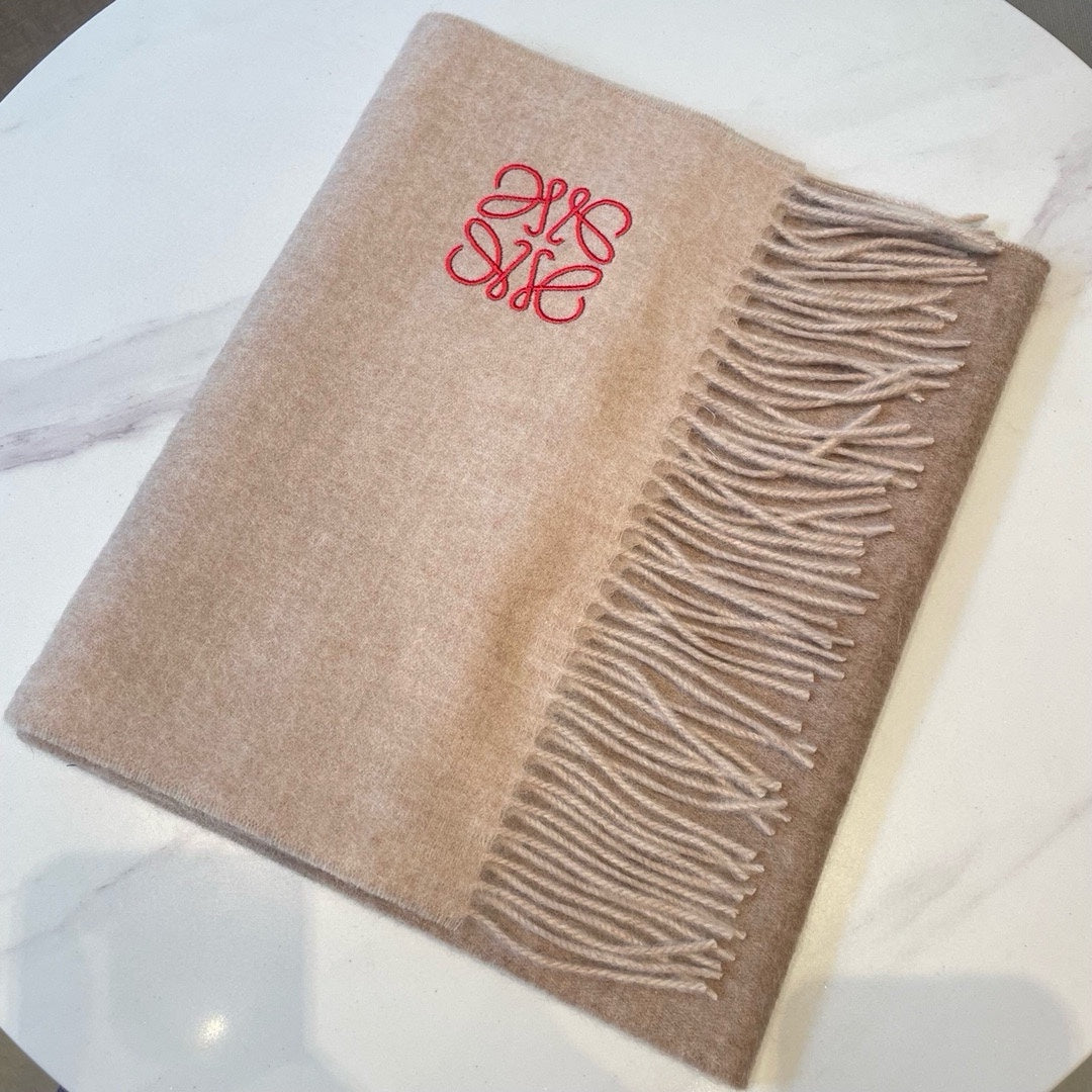 SCARF 180 CM IN LIGHT BROWN WOOL AND CASHMERE 415205
