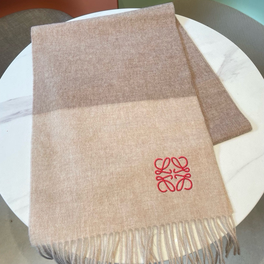 SCARF 180 CM IN LIGHT BROWN WOOL AND CASHMERE 415205