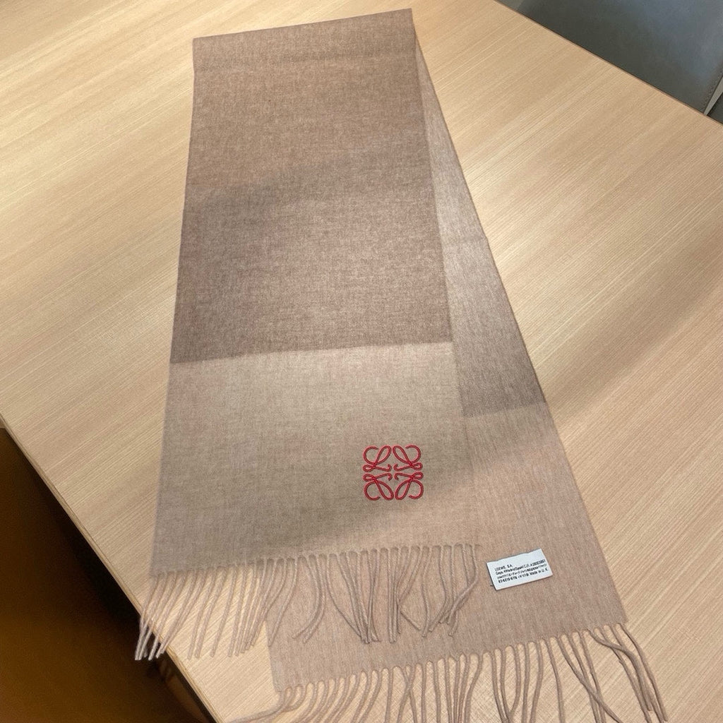 SCARF 180 CM IN LIGHT BROWN WOOL AND CASHMERE 415205