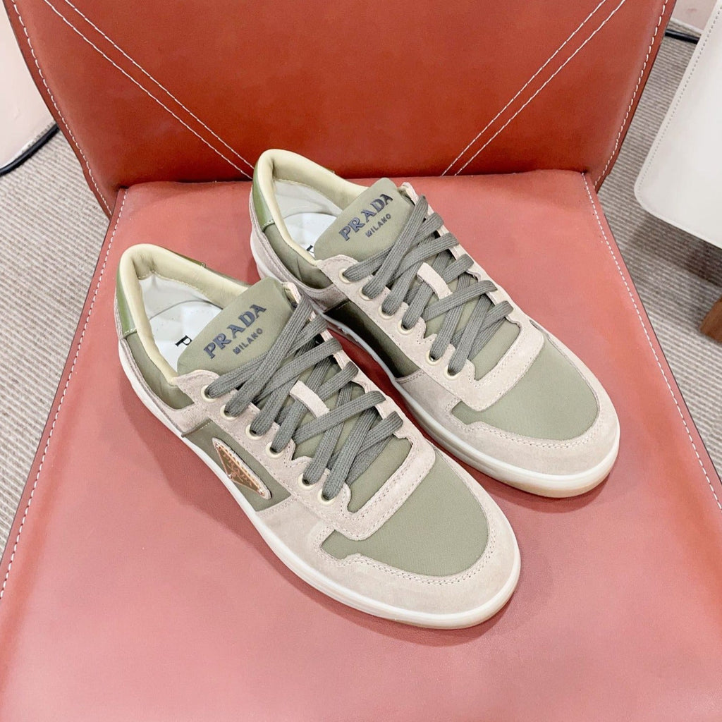PRADA DOWNTOWN SNEAKERS SAGE SUEDE