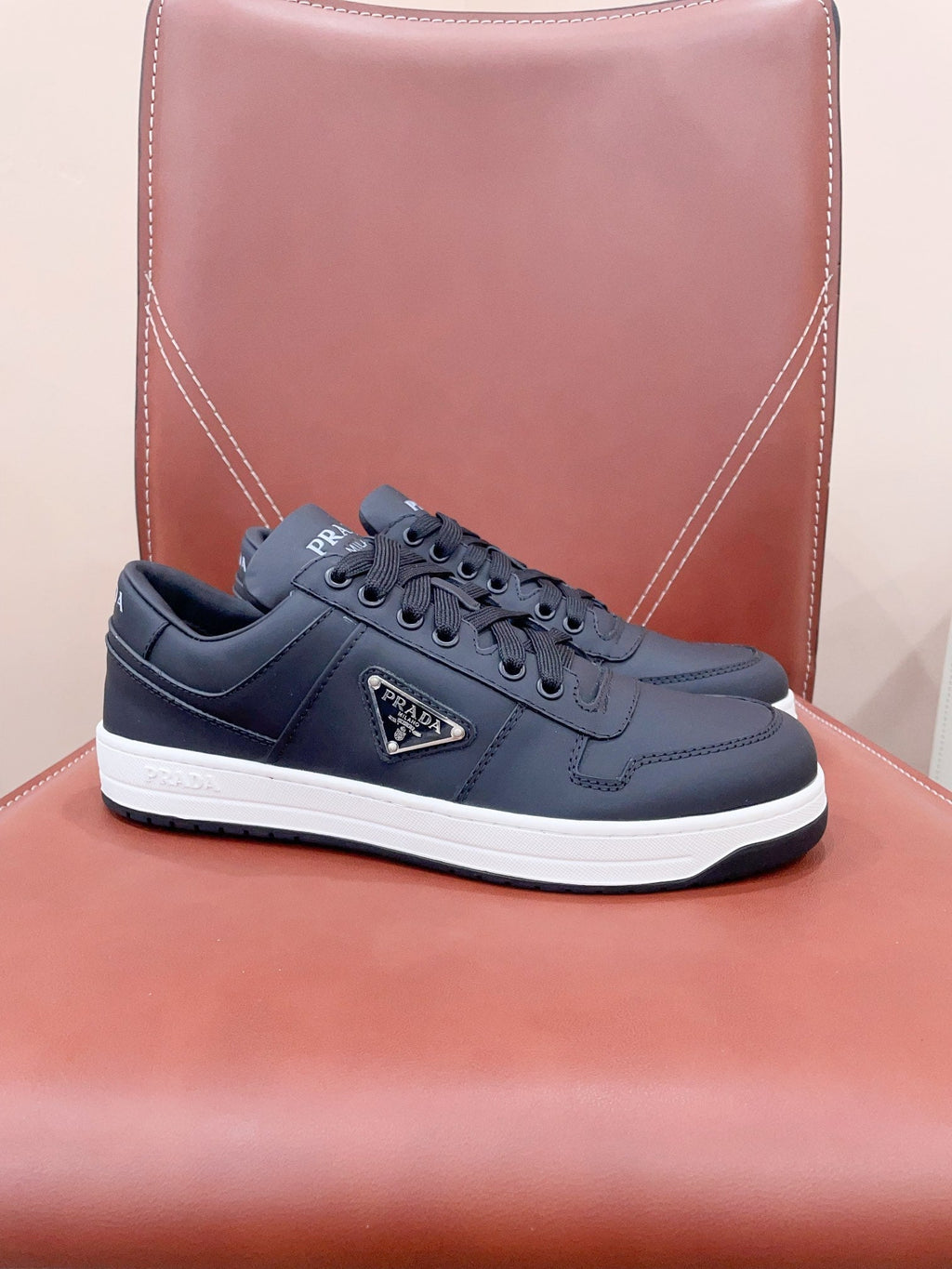 PRADA DOWNTOWN SNEAKERS INDIGO CALFSKIN