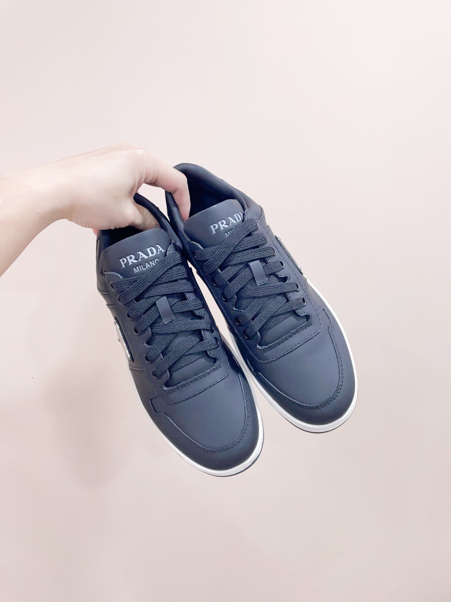 PRADA DOWNTOWN SNEAKERS INDIGO CALFSKIN