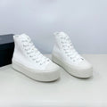 PRADA HIGH-TOP SEANKERS IN WHITE CANVAS