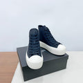 PRADA HIGH-TOP SEANKERS IN SPACE BLUE CANVAS