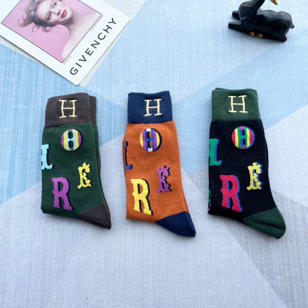 HERMES CREW SOCKS 128056 (1 BOX)