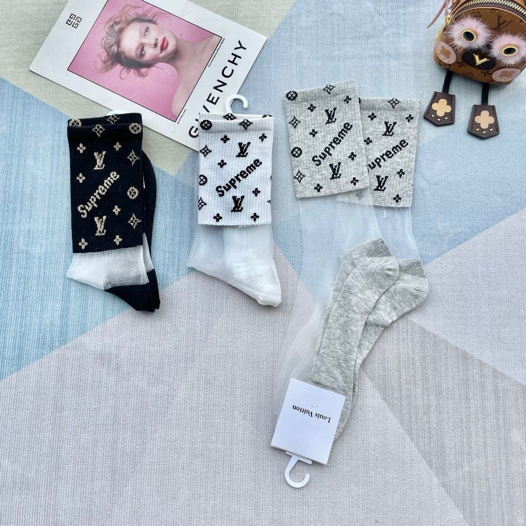 LOUIS VUITTON CREW SOCKS 121681 (1 BOX)