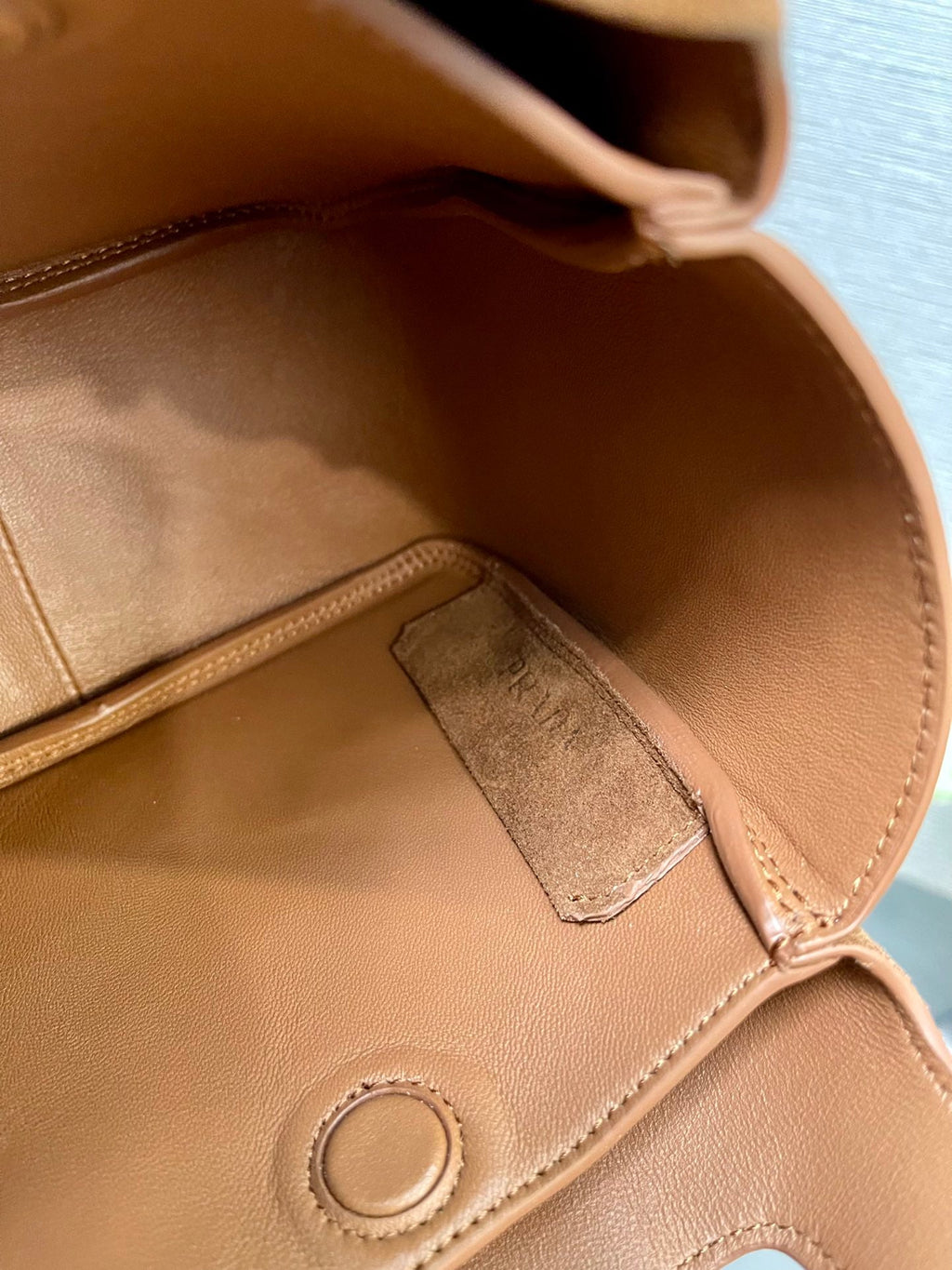 PRADA MINI TOTE BAG 18 IN RED BROWN SUEDE GOLD LOGO
